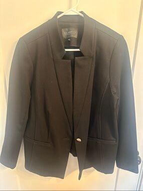 Eloquii Black Tailored Open-Front Blazer